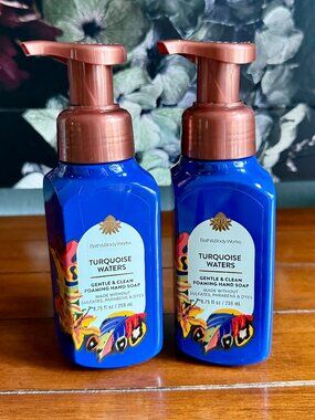 NEW 2-Pc TURQUOISE WATERS Foaming Hand Soap Bath & Body Works